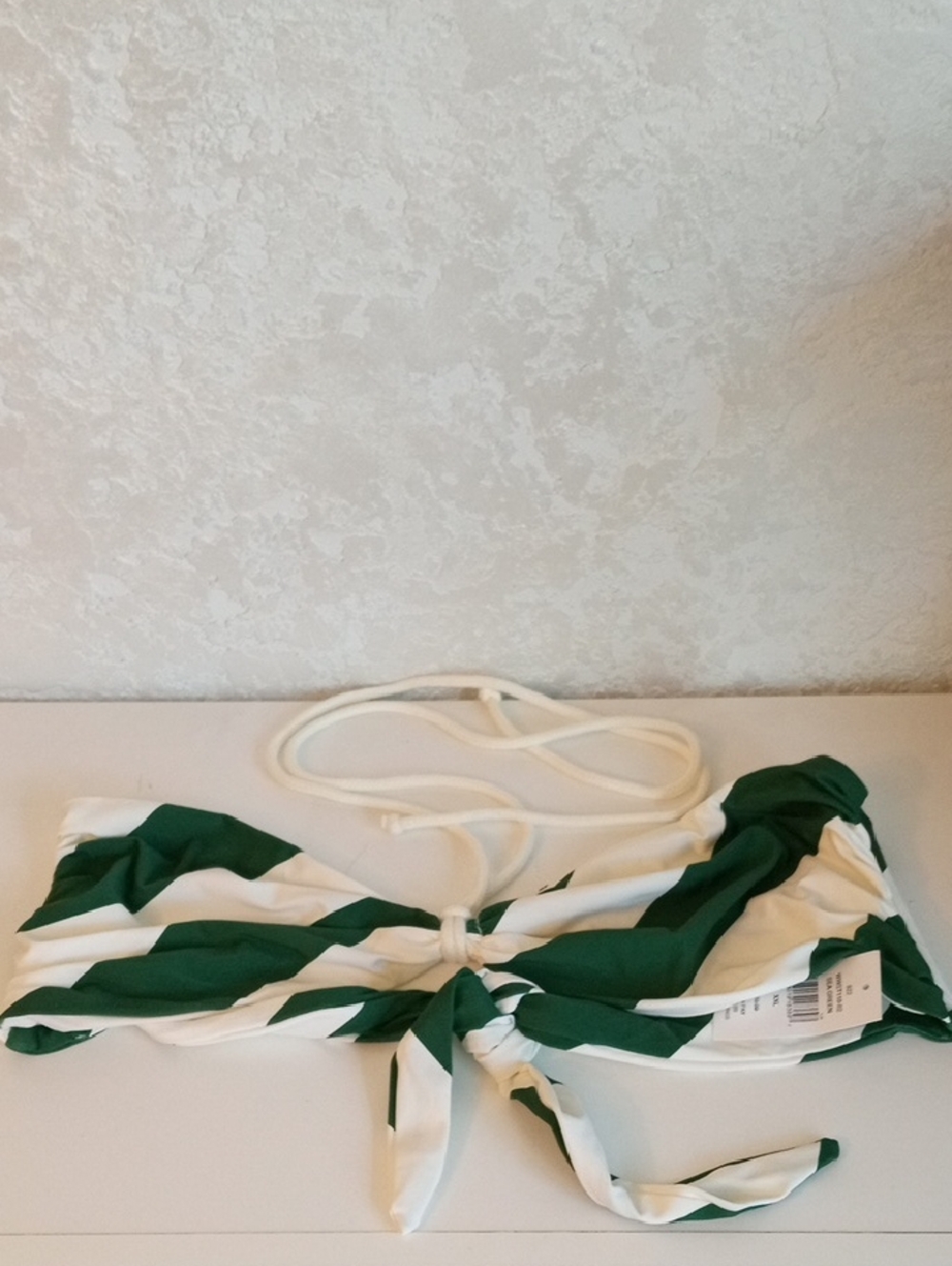 WeWoreWhat Green and White Striped Bikini Top